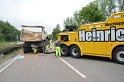 LKW umgestuerzt A 1 Rich Saarbruecken P256